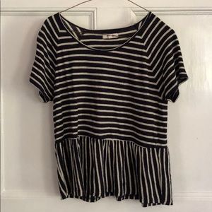 Madewell striped babydoll tee
